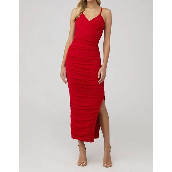 Elliatt Pippa Midi Dress in Red Cocktal Birthday valentine size S NWT$250 - Picture 1 of 7